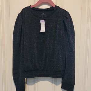 Black Sparkle Long Sleeve Top